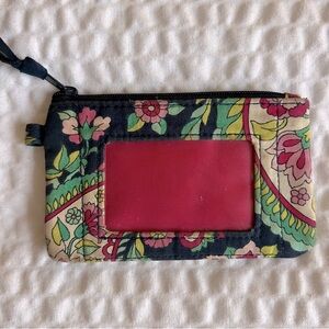 Vera Bradley Zip ID Case Pouch Paisley Floral Medallion Print